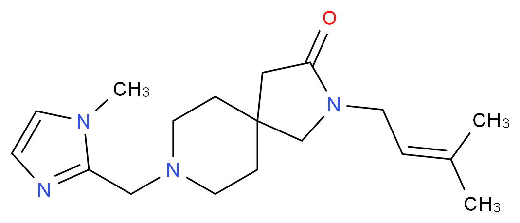 2-(3-methyl-2-buten-1-yl)-8-[(1-methyl-1H-imidazol-2-yl)methyl]-2,8-diazaspiro[4.5]decan-3-one_分子结构_CAS_)