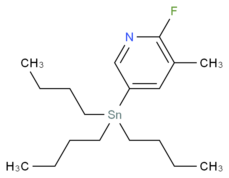 2-Fluoro-3-methyl-5-(tributylstannyl)pyridine_分子结构_CAS_)