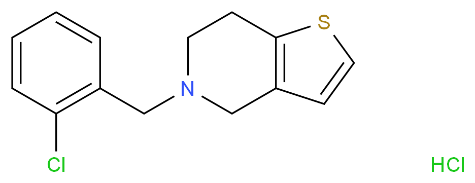 5-[(2-chlorophenyl)methyl]-4H,5H,6H,7H-thieno[3,2-c]pyridine hydrochloride_分子结构_CAS_53885-35-1