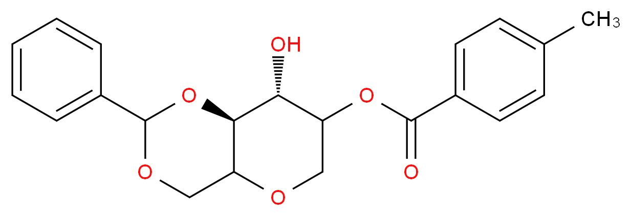 (8R,8aS)-8-hydroxy-2-phenyl-hexahydro-2H-pyrano[3,2-d][1,3]dioxin-7-yl 4-methylbenzoate_分子结构_CAS_156715-23-0