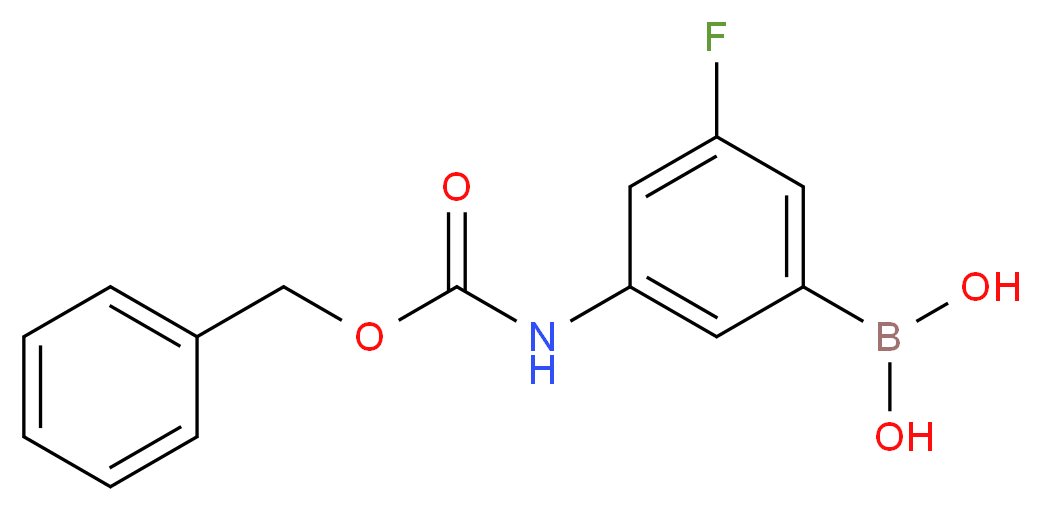 (3-{[(benzyloxy)carbonyl]amino}-5-fluorophenyl)boronic acid_分子结构_CAS_874290-61-6
