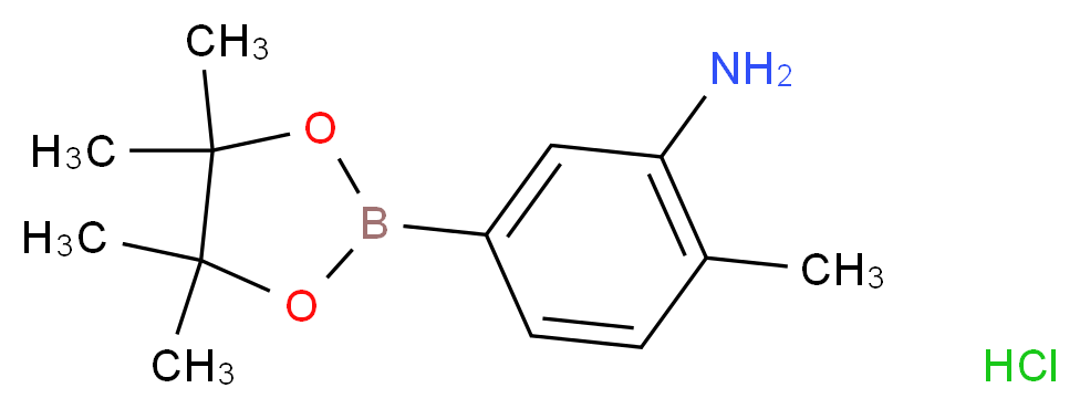 2-methyl-5-(tetramethyl-1,3,2-dioxaborolan-2-yl)aniline hydrochloride_分子结构_CAS_850567-52-1