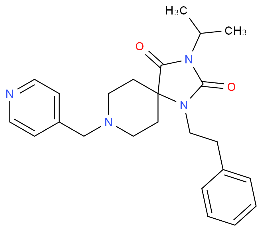 3-isopropyl-1-(2-phenylethyl)-8-(4-pyridinylmethyl)-1,3,8-triazaspiro[4.5]decane-2,4-dione_分子结构_CAS_)