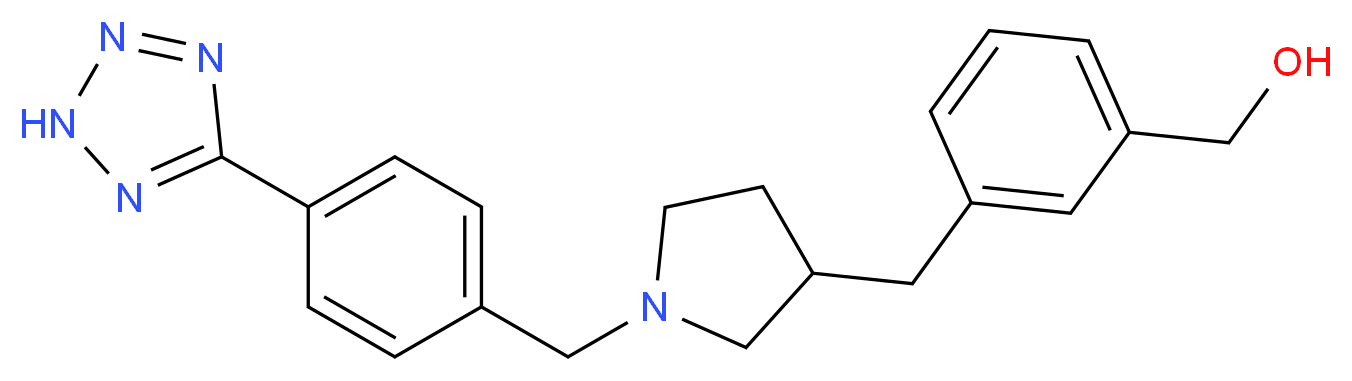 [3-({1-[4-(2H-tetrazol-5-yl)benzyl]pyrrolidin-3-yl}methyl)phenyl]methanol_分子结构_CAS_)