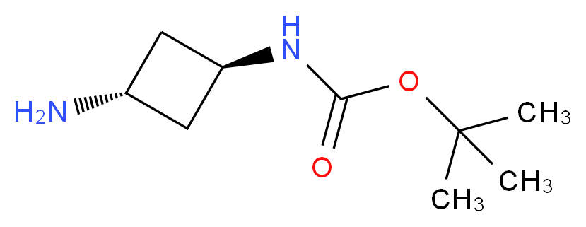 trans-tert-butyl N-(3-aminocyclobutyl)carbamate_分子结构_CAS_)