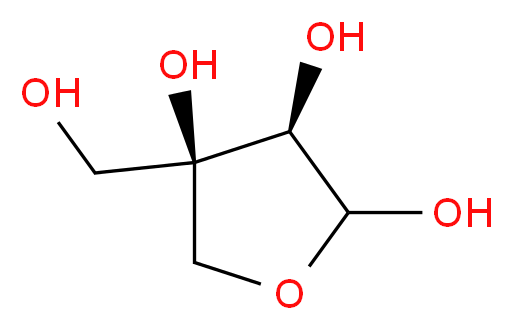 (3R,4R)-4-(hydroxymethyl)oxolane-2,3,4-triol_分子结构_CAS_639-97-4