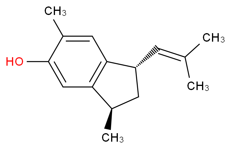 (1S,3R)-3,6-dimethyl-1-(2-methylprop-1-en-1-yl)-2,3-dihydro-1H-inden-5-ol_分子结构_CAS_70855-59-3