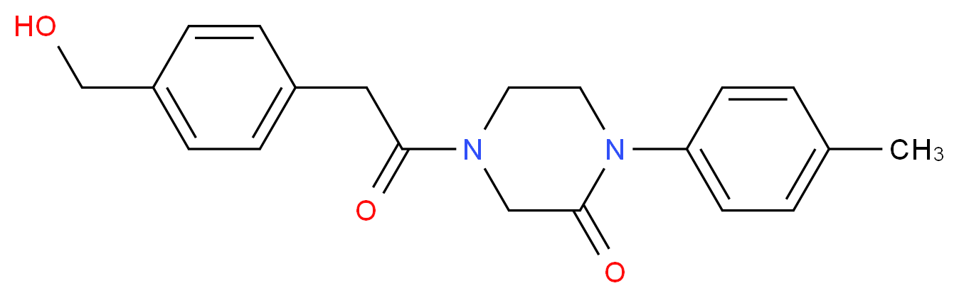 4-{[4-(hydroxymethyl)phenyl]acetyl}-1-(4-methylphenyl)-2-piperazinone_分子结构_CAS_)