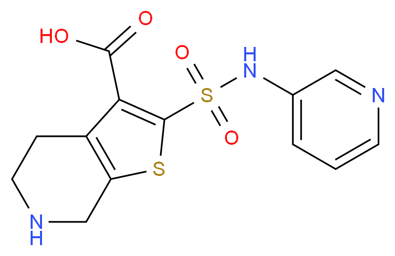 2-[(pyridin-3-ylamino)sulfonyl]-4,5,6,7-tetrahydrothieno[2,3-c]pyridine-3-carboxylic acid_分子结构_CAS_)