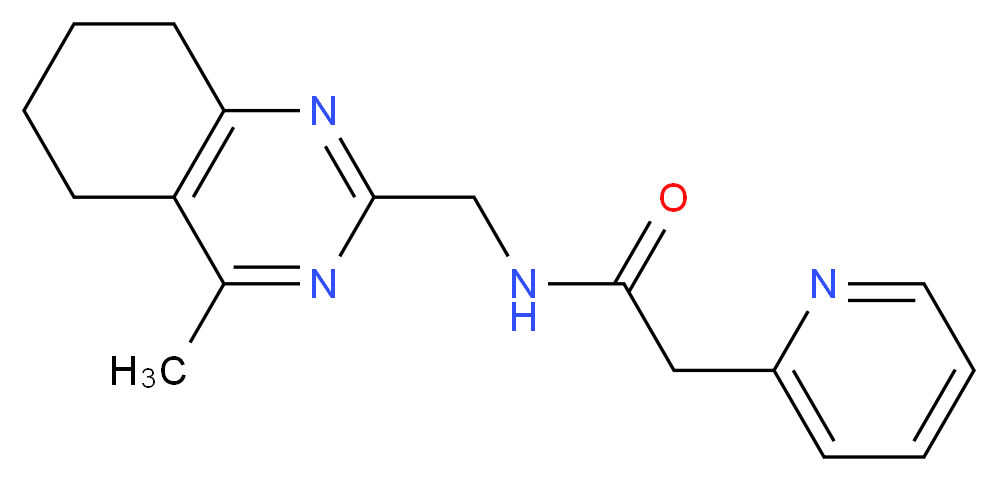 N-[(4-methyl-5,6,7,8-tetrahydroquinazolin-2-yl)methyl]-2-pyridin-2-ylacetamide_分子结构_CAS_)