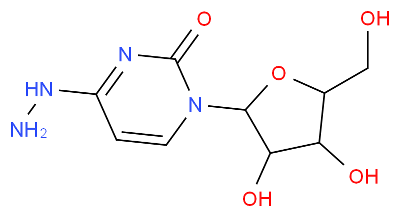 1-[3,4-dihydroxy-5-(hydroxymethyl)oxolan-2-yl]-4-hydrazinyl-1,2-dihydropyrimidin-2-one_分子结构_CAS_57294-74-3