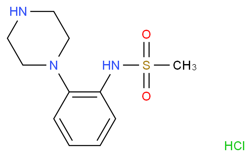 N-[2-(piperazin-1-yl)phenyl]methanesulfonamide hydrochloride_分子结构_CAS_199105-19-6