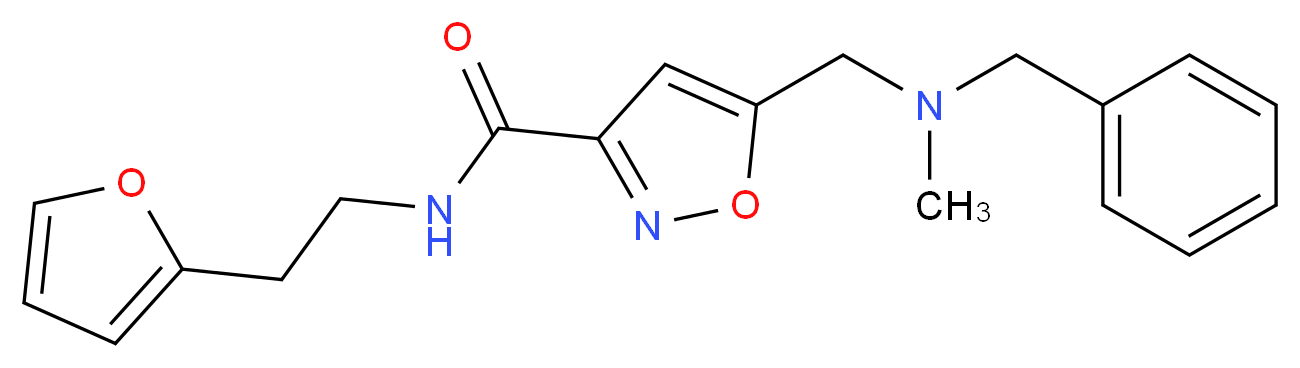 5-{[benzyl(methyl)amino]methyl}-N-[2-(2-furyl)ethyl]isoxazole-3-carboxamide_分子结构_CAS_)
