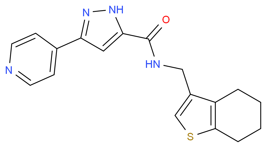 3-pyridin-4-yl-N-(4,5,6,7-tetrahydro-1-benzothien-3-ylmethyl)-1H-pyrazole-5-carboxamide_分子结构_CAS_)