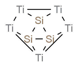 2,3,4-trisila-1,5,6,7,8-pentatitanaheptacyclo[3.3.0.0^{1,4}.0^{2,4}.0^{2,8}.0^{3,6}.0^{3,7}]octane_分子结构_CAS_12067-57-1