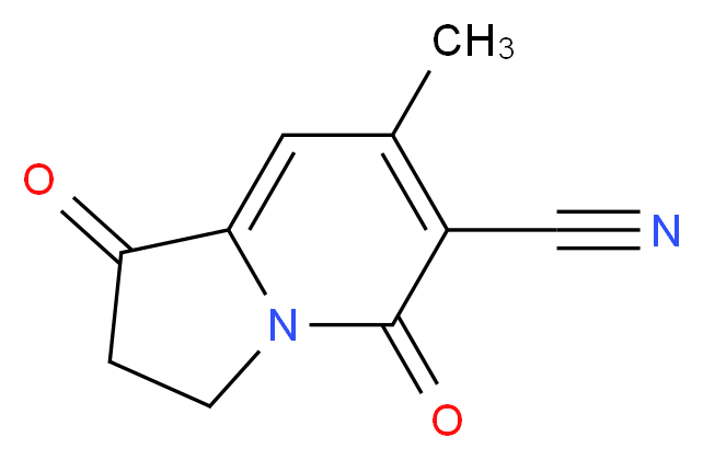 1,2,3,5-Tetrahydro-7-methyl-1,5-dioxo-6-indolizinecarbonitrile_分子结构_CAS_58610-63-2)