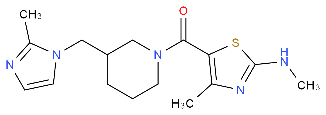 N,4-dimethyl-5-({3-[(2-methyl-1H-imidazol-1-yl)methyl]-1-piperidinyl}carbonyl)-1,3-thiazol-2-amine_分子结构_CAS_)