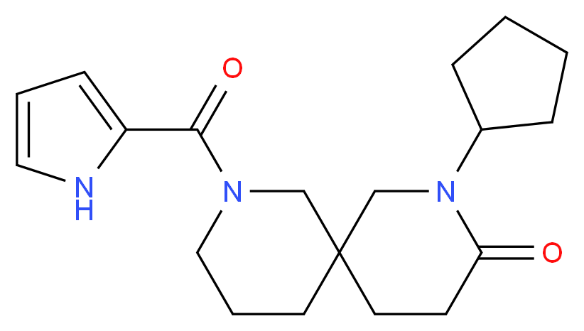 2-cyclopentyl-8-(1H-pyrrol-2-ylcarbonyl)-2,8-diazaspiro[5.5]undecan-3-one_分子结构_CAS_)