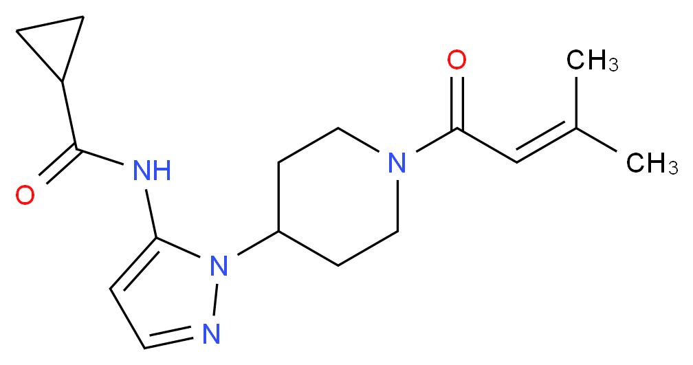 N-{1-[1-(3-methyl-2-butenoyl)-4-piperidinyl]-1H-pyrazol-5-yl}cyclopropanecarboxamide_分子结构_CAS_)