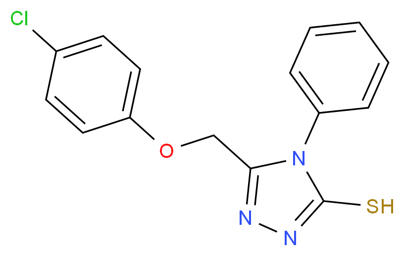 5-(4-chlorophenoxymethyl)-4-phenyl-4H-1,2,4-triazole-3-thiol_分子结构_CAS_68212-26-0