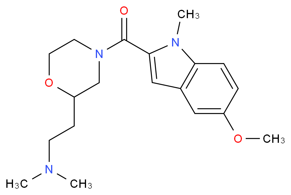 (2-{4-[(5-methoxy-1-methyl-1H-indol-2-yl)carbonyl]-2-morpholinyl}ethyl)dimethylamine_分子结构_CAS_)