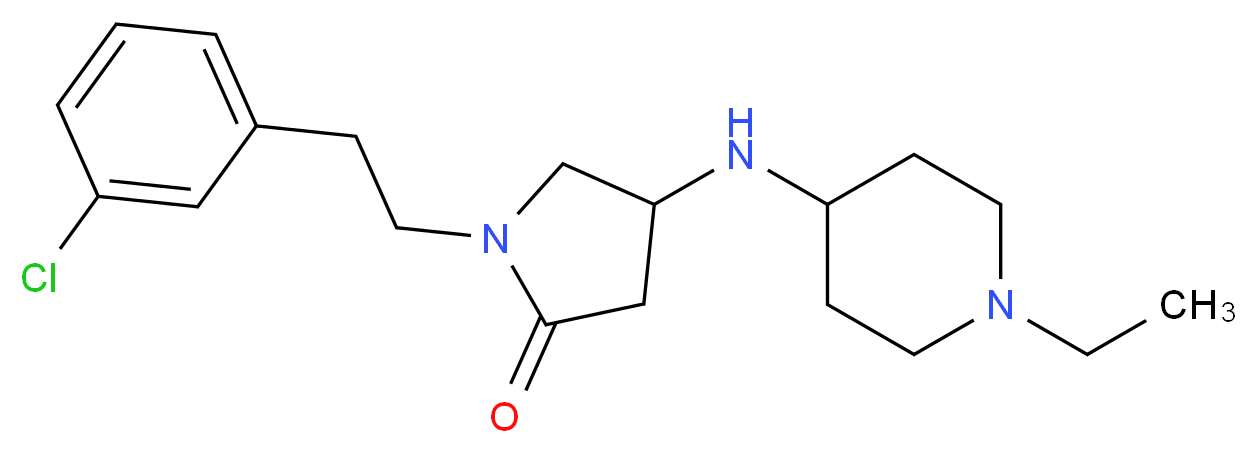 1-[2-(3-chlorophenyl)ethyl]-4-[(1-ethyl-4-piperidinyl)amino]-2-pyrrolidinone_分子结构_CAS_)