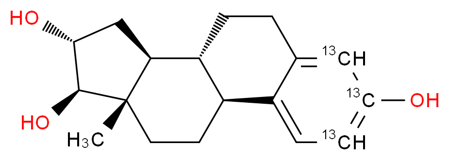 (1S,10R,11S,13R,14R,15S)-15-methyl(4,5,6-<sup>1</sup><sup>3</sup>C<sub>3</sub>)tetracyclo[8.7.0.0<sup>2</sup>,<sup>7</sup>.0<sup>1</sup><sup>1</sup>,<sup>1</sup><sup>5</sup>]heptadeca-2,4,6-triene-5,13,14-triol_分子结构_CAS_1255639-56-5