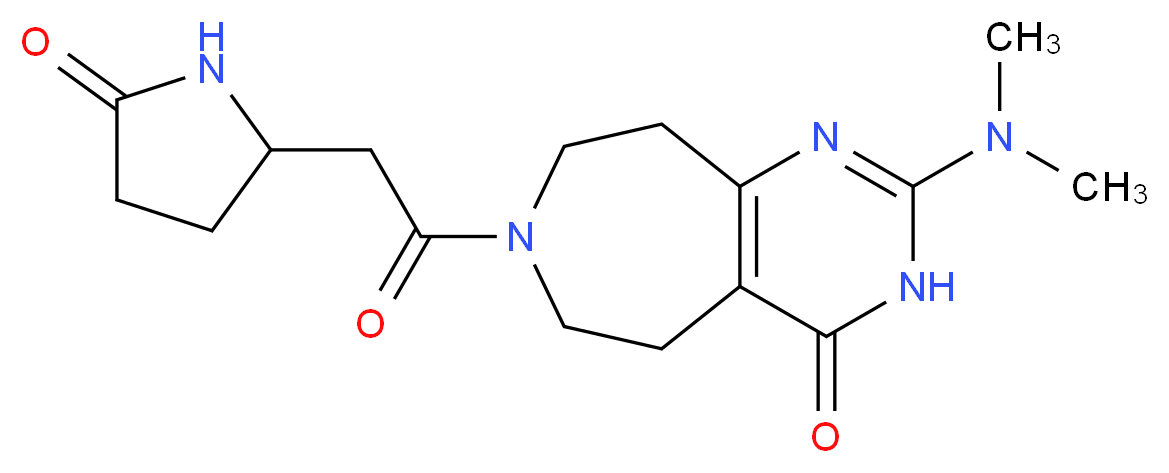 2-(dimethylamino)-7-[(5-oxopyrrolidin-2-yl)acetyl]-3,5,6,7,8,9-hexahydro-4H-pyrimido[4,5-d]azepin-4-one_分子结构_CAS_)