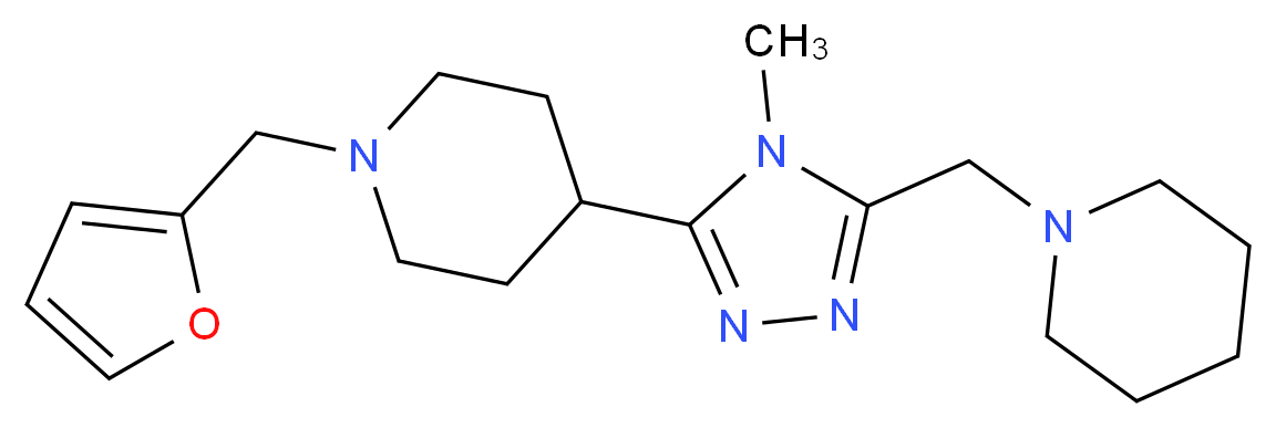 1-(2-furylmethyl)-4-[4-methyl-5-(piperidin-1-ylmethyl)-4H-1,2,4-triazol-3-yl]piperidine_分子结构_CAS_)