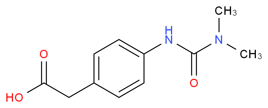 2-(4-{[(dimethylamino)carbonyl]amino}phenyl)acetic acid_分子结构_CAS_1221792-49-9)