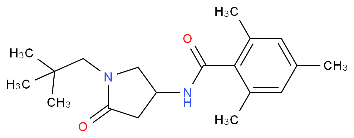N-[1-(2,2-dimethylpropyl)-5-oxopyrrolidin-3-yl]-2,4,6-trimethylbenzamide_分子结构_CAS_)