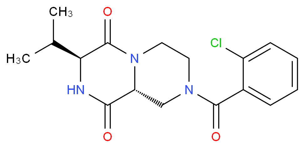 (3S,9aR)-8-(2-chlorobenzoyl)-3-isopropyltetrahydro-2H-pyrazino[1,2-a]pyrazine-1,4(3H,6H)-dione_分子结构_CAS_)