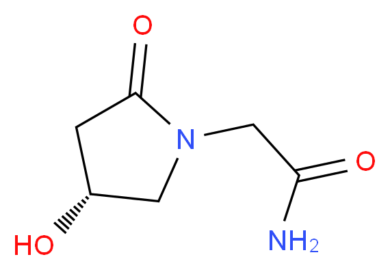 2-[(4R)-4-hydroxy-2-oxopyrrolidin-1-yl]acetamide_分子结构_CAS_68252-28-8