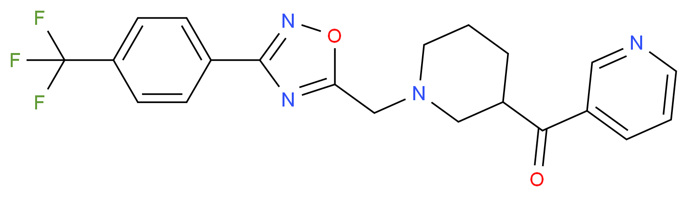 3-pyridinyl[1-({3-[4-(trifluoromethyl)phenyl]-1,2,4-oxadiazol-5-yl}methyl)-3-piperidinyl]methanone_分子结构_CAS_)