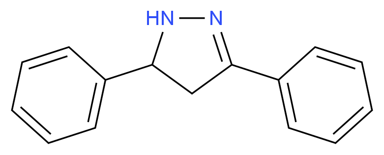 3,5-diphenyl-4,5-dihydro-1H-pyrazole_分子结构_CAS_16619-60-6