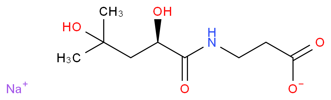 sodium 3-[(2R)-2,4-dihydroxy-4-methylpentanamido]propanoate_分子结构_CAS_867-81-2