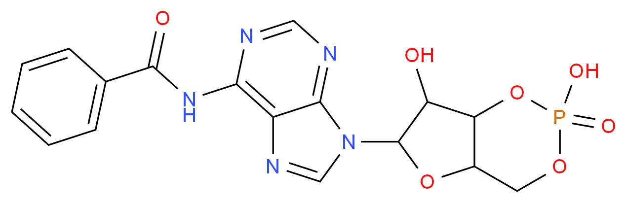 N-(9-{2,7-dihydroxy-2-oxo-hexahydro-1,3,5,2λ<sup>5</sup>-furo[3,2-d][1,3,2λ<sup>5</sup>]dioxaphosphinin-6-yl}-9H-purin-6-yl)benzamide_分子结构_CAS_30275-80-0