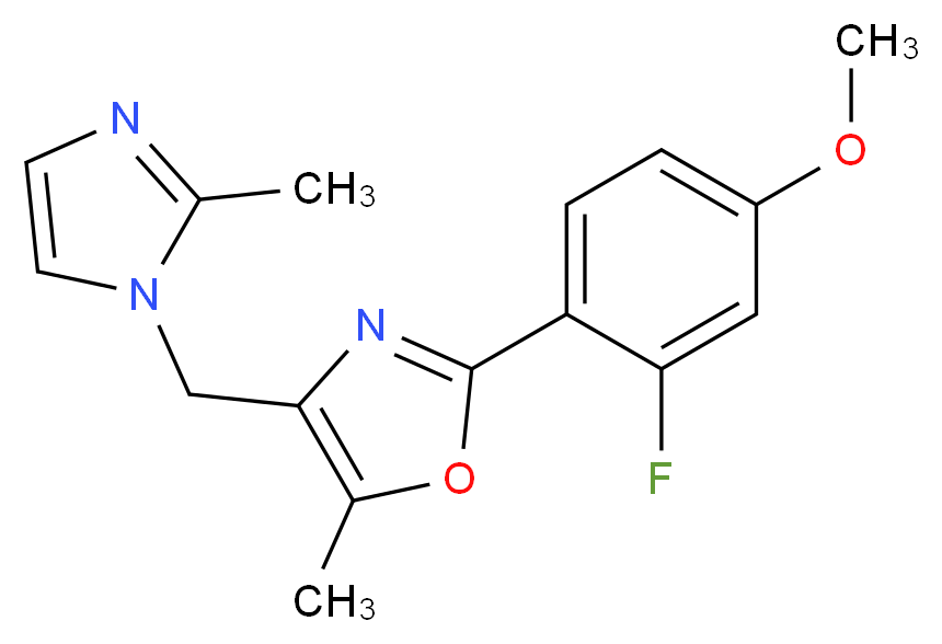 2-(2-fluoro-4-methoxyphenyl)-5-methyl-4-[(2-methyl-1H-imidazol-1-yl)methyl]-1,3-oxazole_分子结构_CAS_)