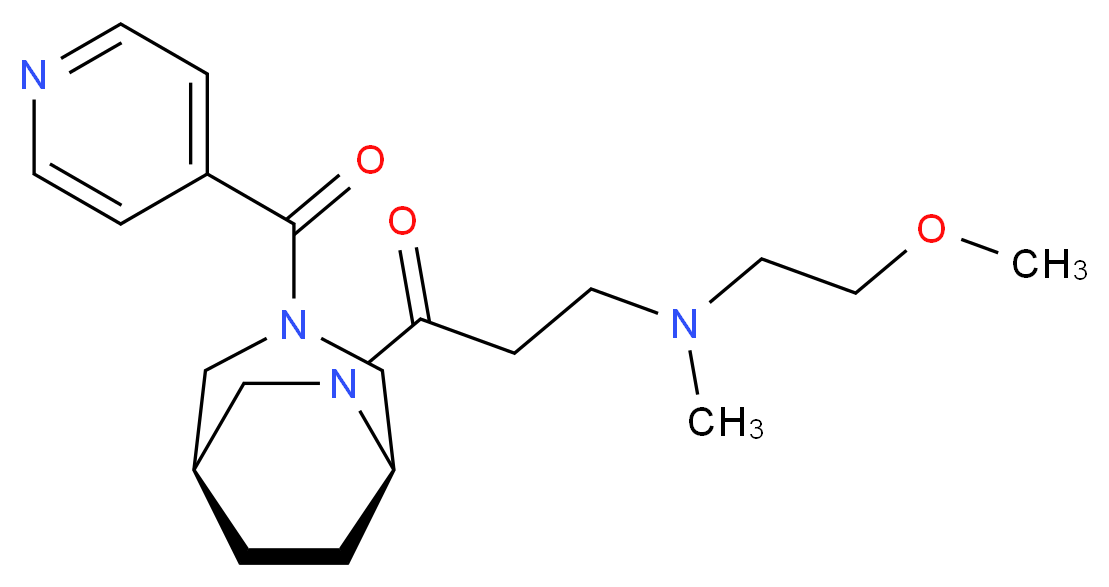 3-[(1S*,5R*)-3-isonicotinoyl-3,6-diazabicyclo[3.2.2]non-6-yl]-N-(2-methoxyethyl)-N-methyl-3-oxo-1-propanamine_分子结构_CAS_)