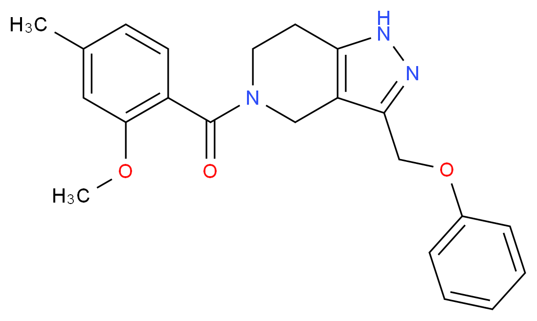 5-(2-methoxy-4-methylbenzoyl)-3-(phenoxymethyl)-4,5,6,7-tetrahydro-1H-pyrazolo[4,3-c]pyridine_分子结构_CAS_)