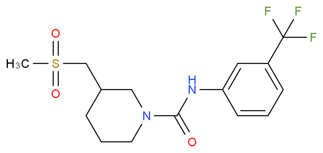 3-[(methylsulfonyl)methyl]-N-[3-(trifluoromethyl)phenyl]piperidine-1-carboxamide_分子结构_CAS_)