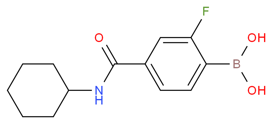 [4-(cyclohexylcarbamoyl)-2-fluorophenyl]boronic acid_分子结构_CAS_874289-27-7