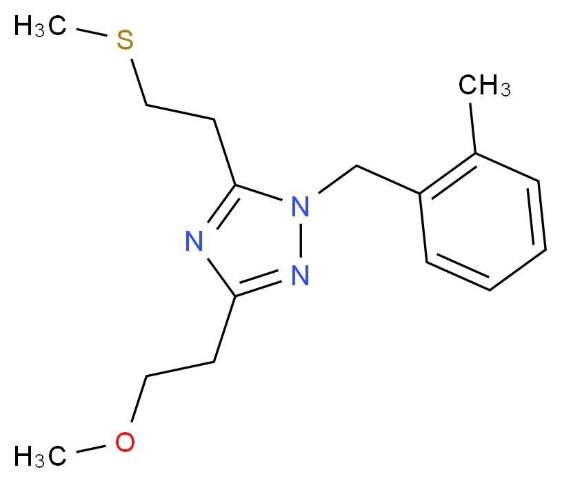 3-(2-methoxyethyl)-1-(2-methylbenzyl)-5-[2-(methylthio)ethyl]-1H-1,2,4-triazole_分子结构_CAS_)