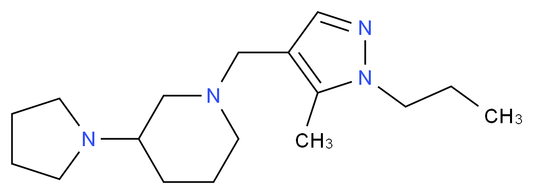 1-[(5-methyl-1-propyl-1H-pyrazol-4-yl)methyl]-3-(1-pyrrolidinyl)piperidine_分子结构_CAS_)