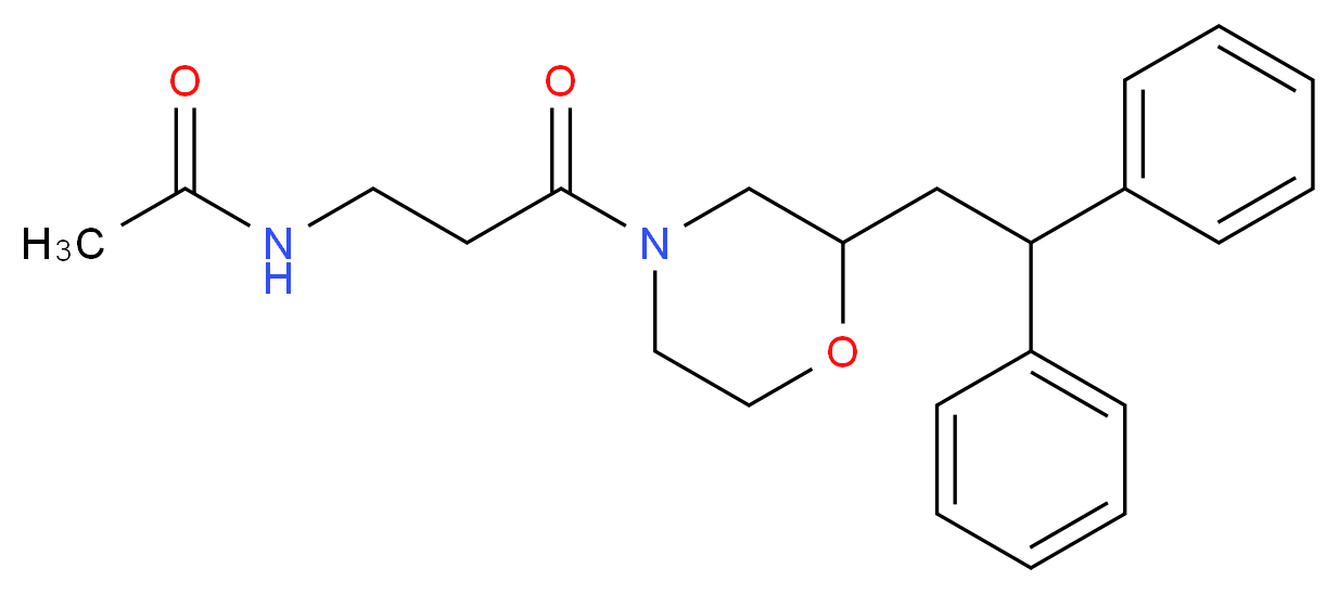 N-{3-[2-(2,2-diphenylethyl)-4-morpholinyl]-3-oxopropyl}acetamide_分子结构_CAS_)