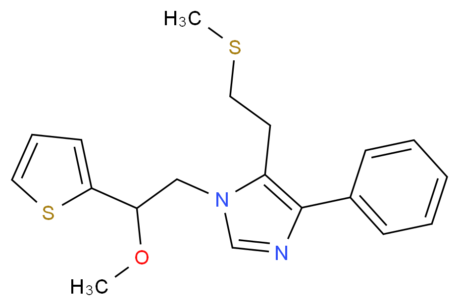 1-[2-methoxy-2-(2-thienyl)ethyl]-5-[2-(methylthio)ethyl]-4-phenyl-1H-imidazole_分子结构_CAS_)