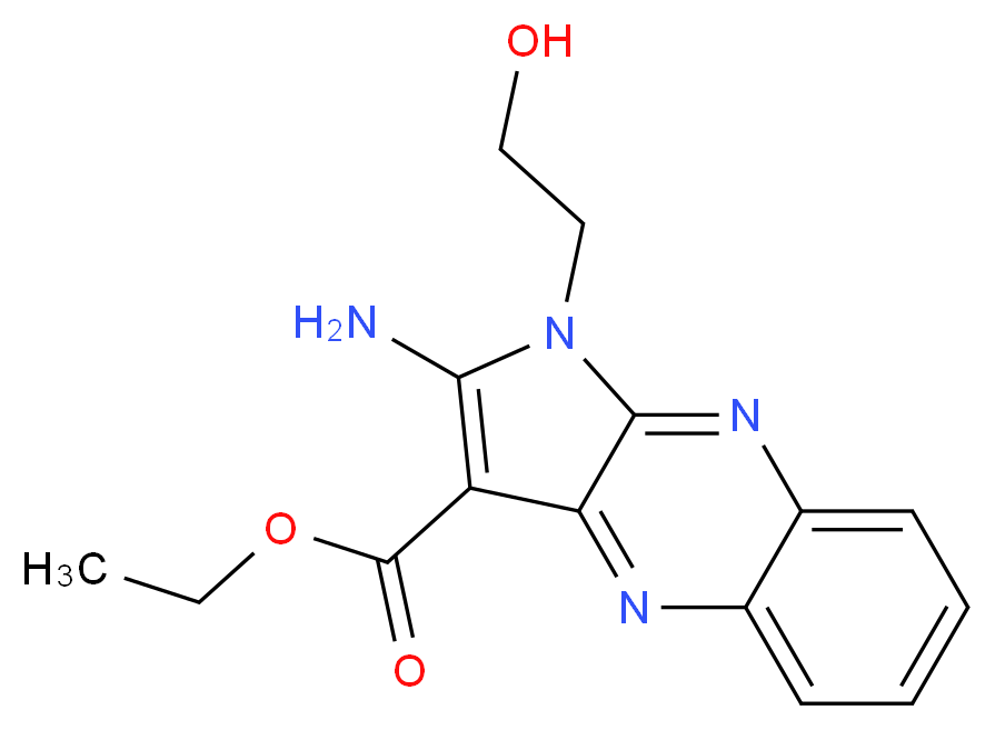 ethyl 2-amino-1-(2-hydroxyethyl)-1H-pyrrolo[2,3-b]quinoxaline-3-carboxylate_分子结构_CAS_30119-32-5)