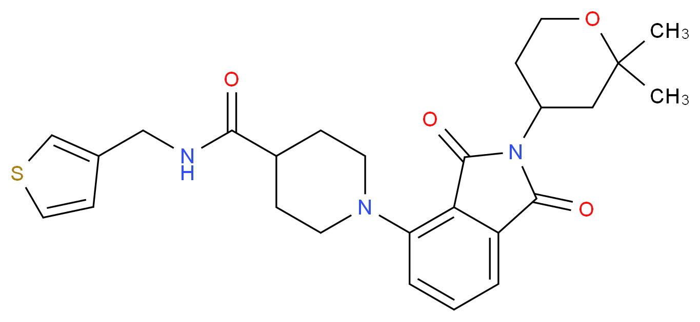 1-[2-(2,2-dimethyltetrahydro-2H-pyran-4-yl)-1,3-dioxo-2,3-dihydro-1H-isoindol-4-yl]-N-(3-thienylmethyl)-4-piperidinecarboxamide_分子结构_CAS_)