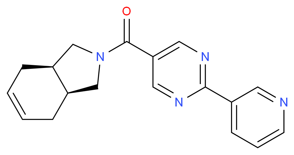 (3aR*,7aS*)-2-{[2-(3-pyridinyl)-5-pyrimidinyl]carbonyl}-2,3,3a,4,7,7a-hexahydro-1H-isoindole_分子结构_CAS_)