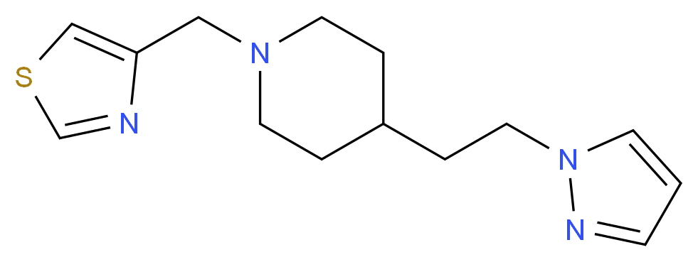 4-[2-(1H-pyrazol-1-yl)ethyl]-1-(1,3-thiazol-4-ylmethyl)piperidine_分子结构_CAS_)